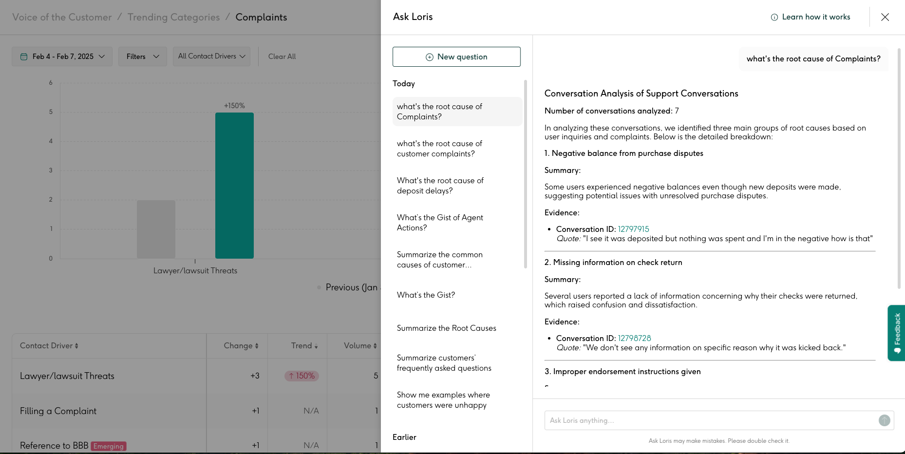 Ask Loris - Root Cause of Complaints